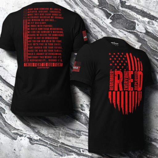 AMBITIOUS AF® 'R.E.D. Remember Everyone Deployed' 100% Airlume/Ring Spun Cotton, Unisex, Short Sleeve T-Shirt