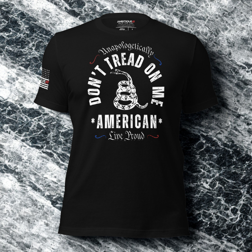AMBITIOUS AF® 'DON'T TREAD ON ME' Unapologetically American, 100% Combed/Ring Spun Cotton, Unisex, Short Sleeve T-shirt